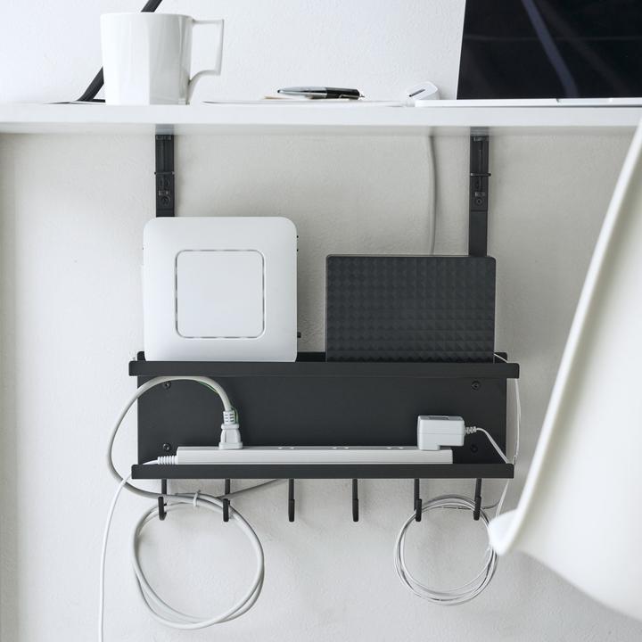 Actual product image Yamazaki SMART under-counter cable and router organiser
