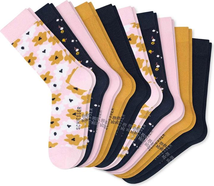 Immagine prodotto Schiesser 10 confezioni di calzini per bambini a fiori per ragazze (confezione da 10, 39 - 42)