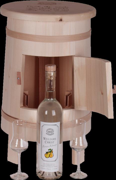 Produktbild Mayer - the gift factory Schnaps-Hocker mit Williams 70cl - 38%vol. und zwei Schnapsgläser (1 x 70 cl)