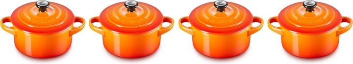 Image du produit Le Creuset Mini-Cocotte set de 4 "rouge four" 0,2 litre (10 cm, Cocotte + faitout, Céramique)