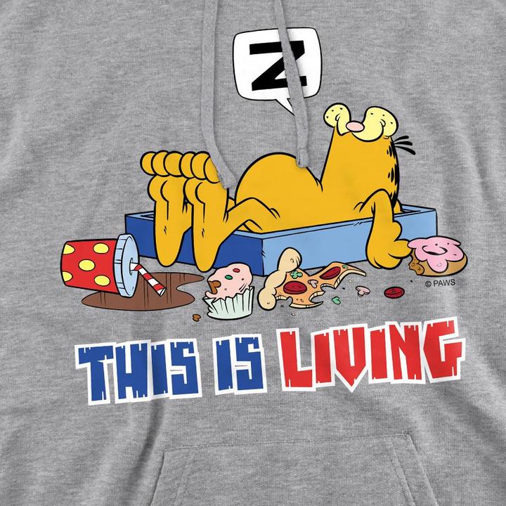 Immagine prodotto Garfield This Is Living Felpa con Cappuccio Uomo (L)