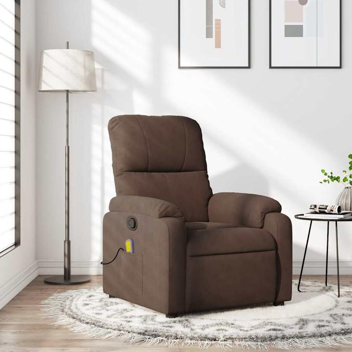 Actual product image VidaXL Massage chair brown microfibre fabric,Colour: Brown,Material