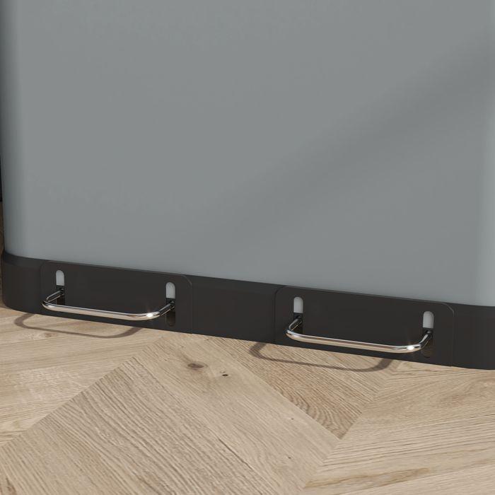 Produktbild Swisshandel24 Mülleimer 2 x 30L Treteimer mit Deckel, Fusspedal, Inneneimer, Metall (60 l)