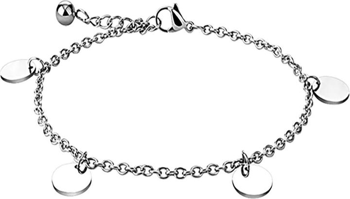 Star Piercing Kette silber mit runden Scheiben (Chirurgenstahl 316L)