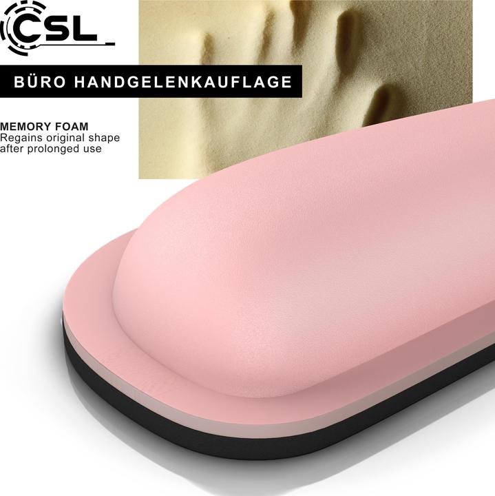 Immagine prodotto CSL Poggiapolsi per tastiera, poggiapolsi per tastiera da 43 cm, postura ergonomica, lavabile, rosa