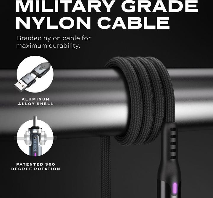 Actual product image Statik 360° rotatable USB-C to USB-C cable 3.0m (3 m, USB 3.0)