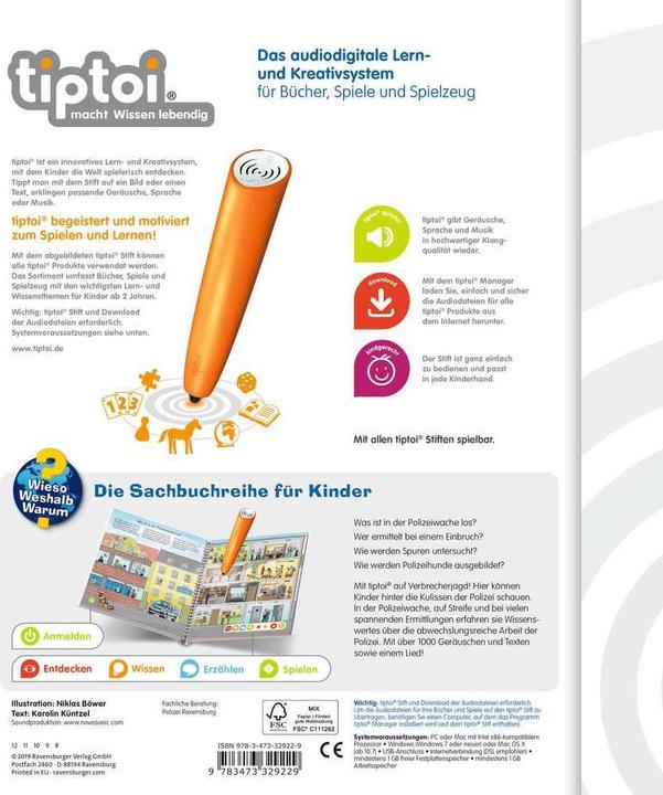 Produktbild tiptoi Unterwegs mit Polizei (Deutsch, Karolin Küntzel, Niklas Böwer, 2019)