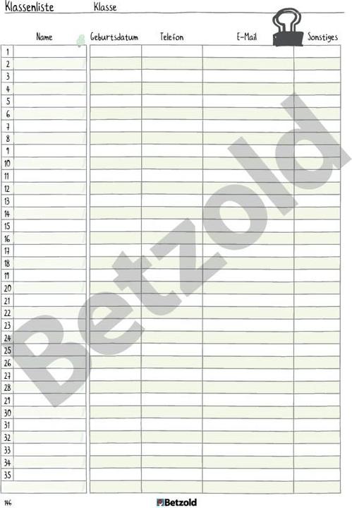 Produktbild Betzold Design-Schulplaner, Hardcover, DIN A5 (A5)