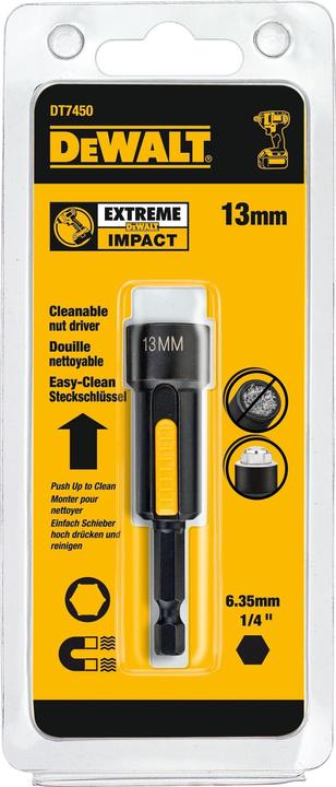 Actual product image DeWalt Socket wrench mag. 1/4inch 13x75mm (13 mm)