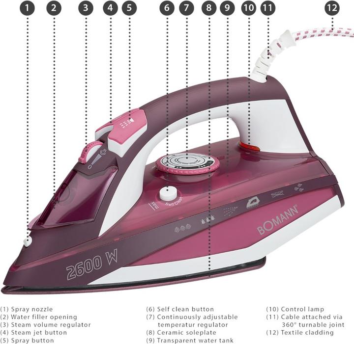 Produktbild Bomann Dampfbügeleisen DB6005 CB (2600 W)