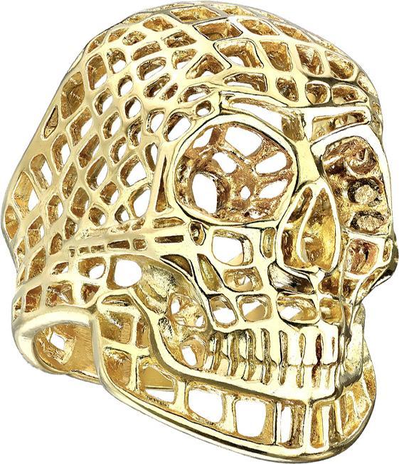 Produktbild Star Piercing Ring vergoldet Totenkopf Netz (69, Stahl)