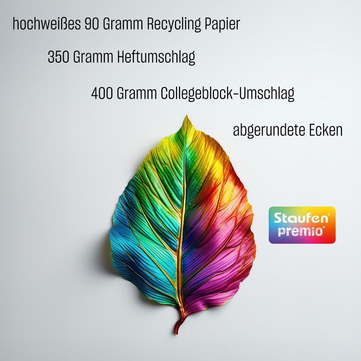Produktbild Staufen Schulblock Premio, Leimung, 4-fach, 90 g/qm, A4, 21 Doppellinien, LIN3, 50Bl (A4, Liniert)