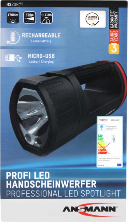 Actual product image Ansmann Professional handheld searchlight HS20R Pro (21.60 cm, 1700 lm)