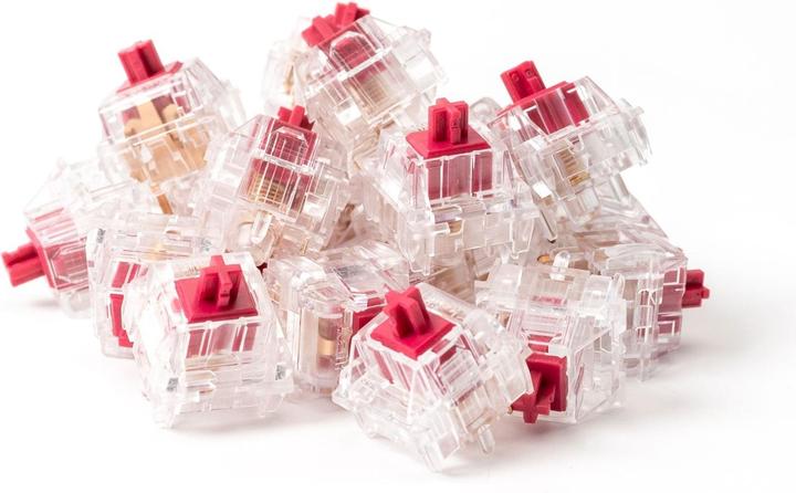 Actual product image Keychron Kailh Crystal Burgundy Pro Switch (110 pieces)