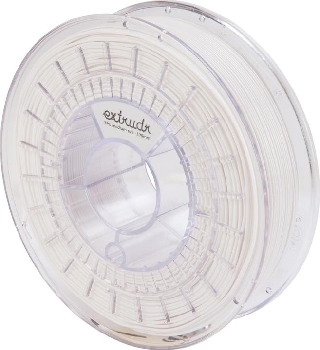 Image du produit Extrudr Flex Semisoft Blanc 1,75 mm 750 g (TPU, 1.75 mm, 750 g, Blanc)