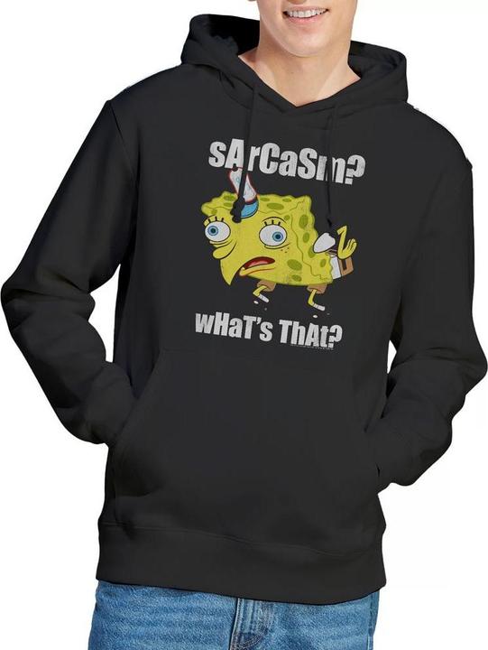 Immagine prodotto Spongebob Squarepants Sarcasm Meme Felpa con Cappuccio Uomo (L)