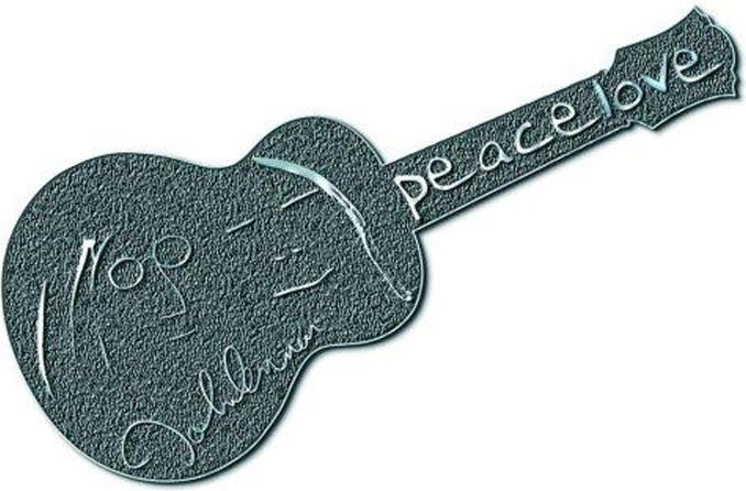 Universal Textiles Gitarre Abzeichen Peace & Love Metall