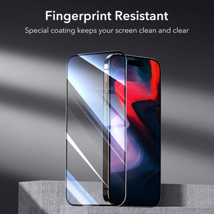 Productafbeelding ESR Getemperd Glas 2-Pack Iphone 15 Pro Zwart (2 Stuk, Apple iPhone 15 Pro)