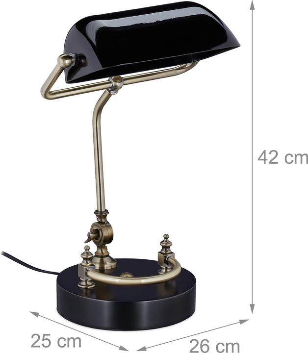 Actual product image Relaxdays Banker lamp (E27)