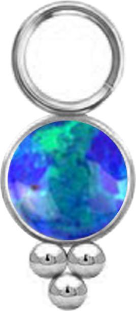 Image du produit Star Piercing Anhänger silber Opal blau mit Kugeln (sans laiton, Acier chirurgical 316L, Minéral)