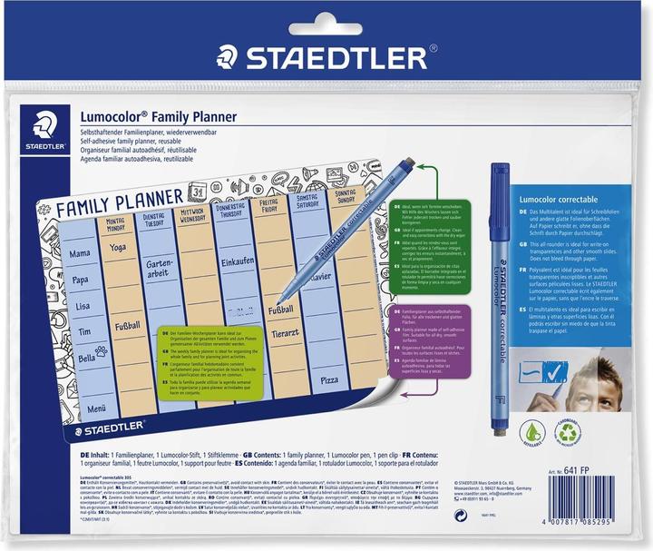 Produktbild Staedtler Lumocolor Familienplaner (A4, Kein Einband, Deutsch, Englisch)
