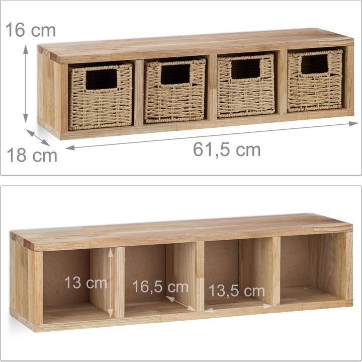 Actual product image Relaxdays Wall shelf (61.5 x 18 x 16 cm)