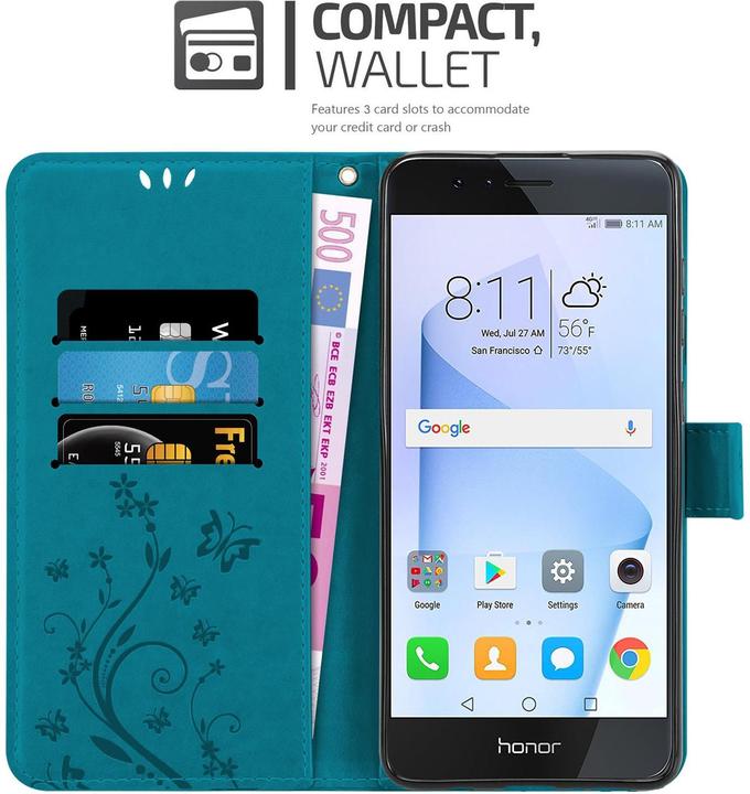 Actual product image Cadorabo Flower Book Cover (Honor 8, Fee 8 Premium)
