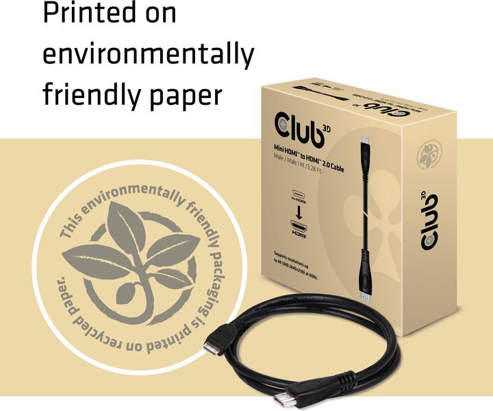 Actual product image Club 3D HDMI (Typ A) — mini HDMI (Typ C) (1 m, HDMI)