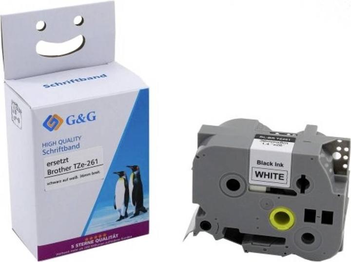 Actual product image G&G Lettering tape Tape colour: White Lettering colour: Black 36 mm 8 m (3.60 cm, White)