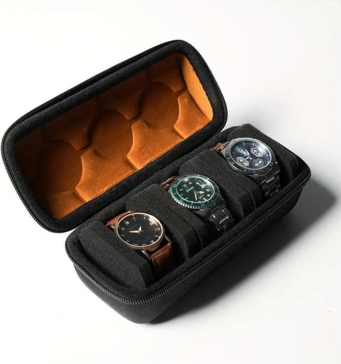 Actual product image Dema Hard-shell watch case Watch box Travel case with 3 compartments