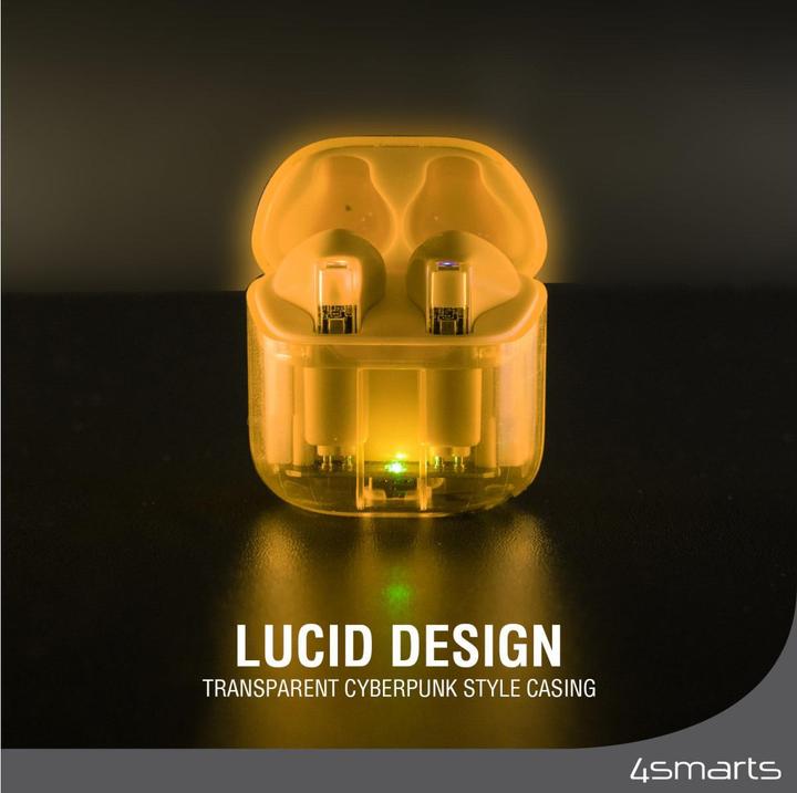 Actual product image 4smarts True Wireless Bluetooth Headphones SkyBuds Lucid yellow (ANC, 25 h, Cable)