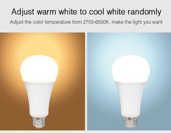 Immagine prodotto Milight Lampadina LED RGB+KW/WW 12W con radiocomando CCT (E27, 12 W, 1100 lm, 1 x, F)