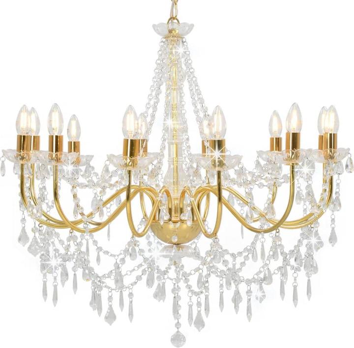 Golden (Lampensockel) + Transparent (Perlen)