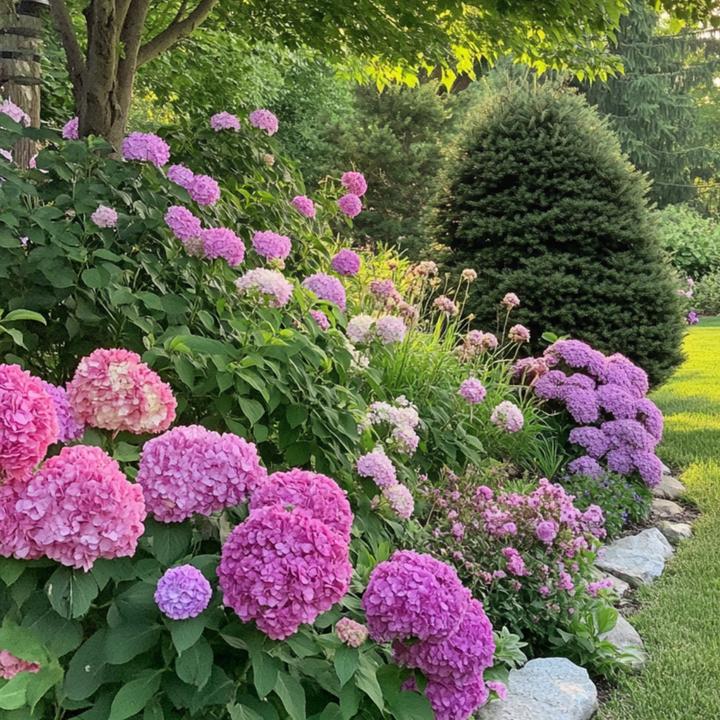 Actual product image Plant in a Box Hydrangea macrophylla teller 'Red Bull' - Set of 3 hydrangeas (25 cm)
