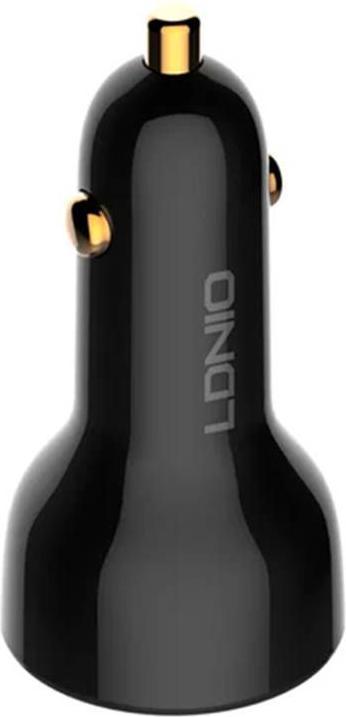 Produktbild Ldnio C101 Car Charger, USB + USB-C, 100W + USB-C to Lightning Cable (Black)