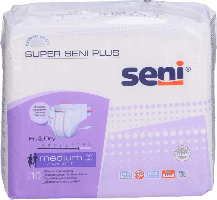 Produktbild Seni Super Medium Plus Nachtwindeln für Erwachsene, 10 St. Windelhosen (10 x, M)
