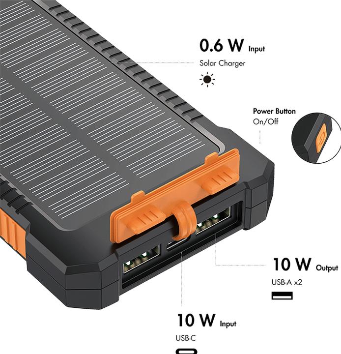 Image du produit LogiLink Banque d'énergie solaire (8000 mAh, 10 W, 29.60 Wh)