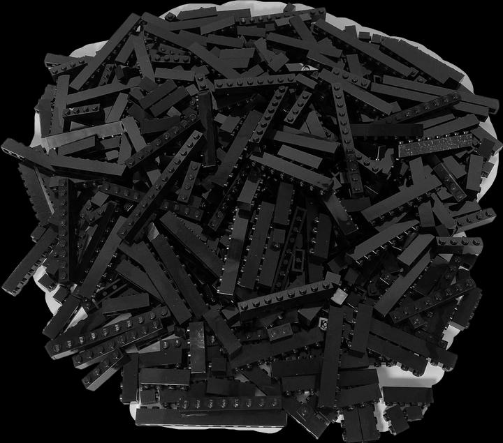 Actual product image LEGO bricks black 1-row mixed - NEW! Lot of 500x (LEGO Classic)