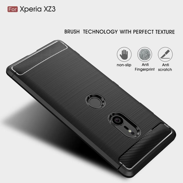 Produktbild König Design Hülle Handy Schutz für Motorola Moto Z3 Case Cover Bumper Carbon Optik TPU Blau (Motorola Moto Z3)