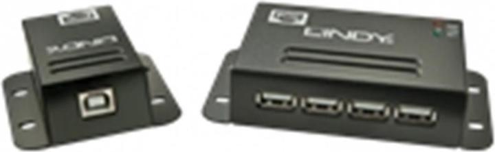 Produktbild Lindy USB 2.0 Cat.5 Extender 50m Power over RJ45 4 Port (USB-A, 4 Ports)