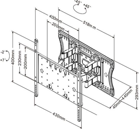 Actual product image Multibrackets Super Slim Tilt & Turn Plus (Wall, 65", 40 kg)