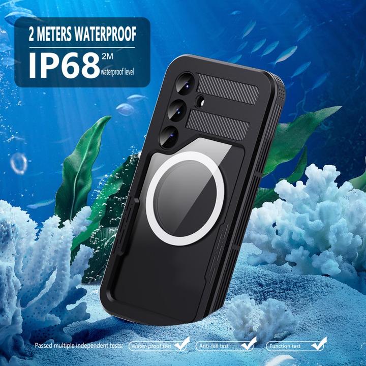 Actual product image Redpepper Samsung Galaxy S25 - IP68 Mars Series Wasserdichtes Outdoor Case mit MagSafe, schwarz (Samsung Galaxy S25)