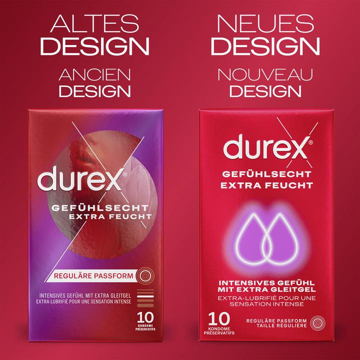Produktbild Durex Gefühlsecht Extra Feucht (10 Stk.)