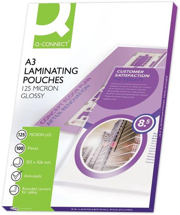 Actual product image Q-Connect Laminating films glossy (A3, 100 Piece, 125 µm)