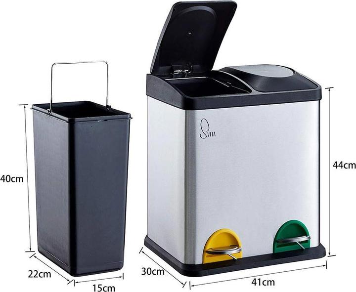 Produktbild Svita TC2X15 Eimer 30 Liter Silber (30 l)