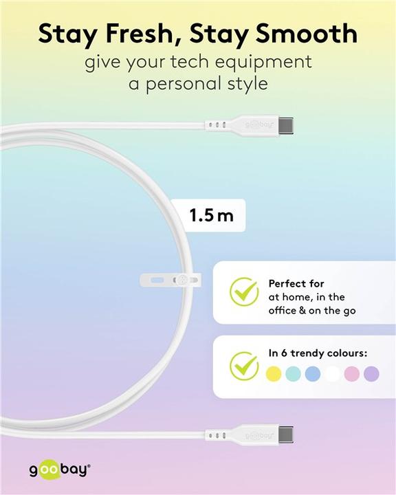 Produktbild Goobay USB-C-Silikonkabel, 1,5 m, türkis (1.50 m, USB 2.0, 60 W)