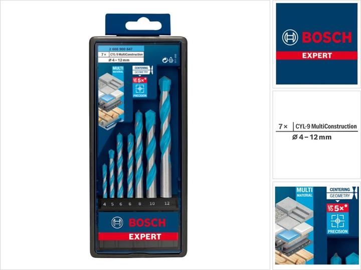 Actual product image Bosch Professional Zubehör EXPERT MultiConstruction CYL-9 drill bit set 4/5/6/8/10/12 mm, 7 pcs. (4 - 12)