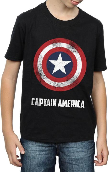 Image du produit - T-shirt CAPTAIN AMERICA SHIELD TEXT - Garçon (152, 158)