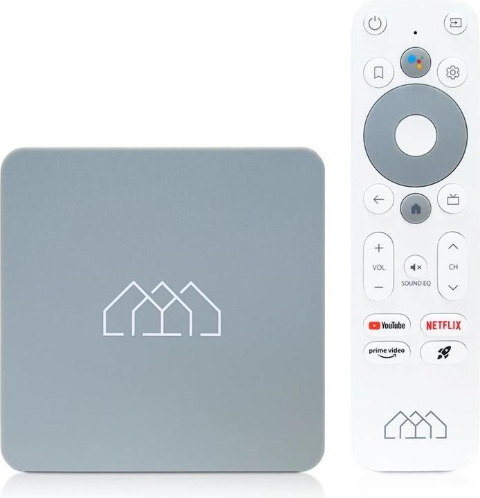 Actual product image Abcom Box HD Android TV media player grey (Full HD, 5GHz WiFi, Bluetooth, voice remote control) (32 GB, Android 11)