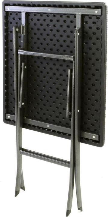 Produktbild VCM Tisch in Rattan-Optik Balkontisch Gartentisch 75 x 61 x 61 cm klappbar schwarz (61 cm)